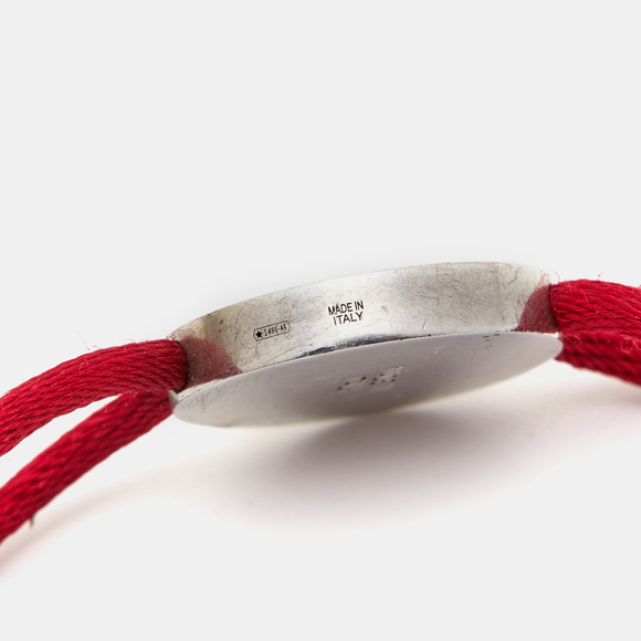 BVLGARI Red Enamel Sterling Silver Adjustable Cord Bracelet - Picture 5 of 6